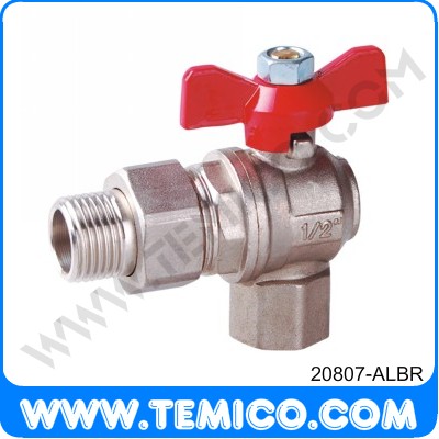 Mele/female angle valve with union connection (20807-ALBR)