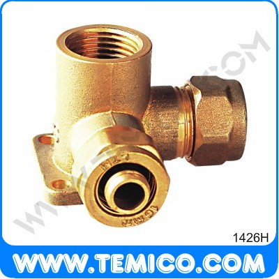 Double wallplate elbow female (1426H)
