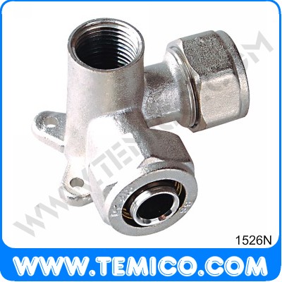 Double wallplate elbow female (1526N)