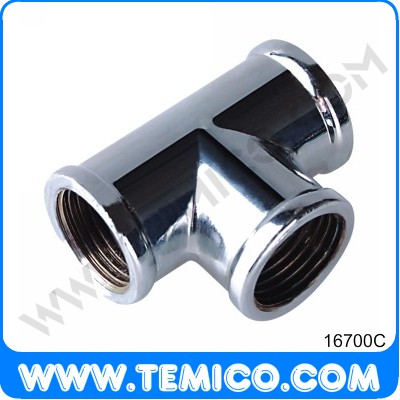 Brass/zinc alloy tee F/F/F chromed (16700C)
